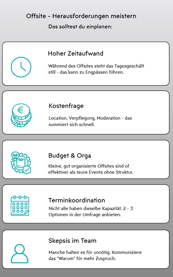 Offsite Herausforderungen